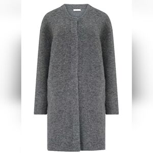 VINCE Textured Soft Sculpted Heather Gray Wool/Alpaca Blend Car Coat Size Med